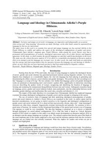 Language and Ideology in Chimamanda Adichie's Purple Hibiscus.