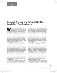 ALAN v40n1 - Issues of Personal and National Identity in Adichie's