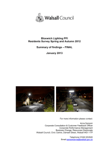 Bloxwich Lighting PFI Residents Survey Spring