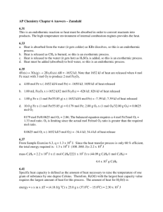 AP Chemistry Chapter 6 Answers – Zumdahl 6.31 This is an