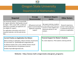 Oregon State University: Department of Mathematics
