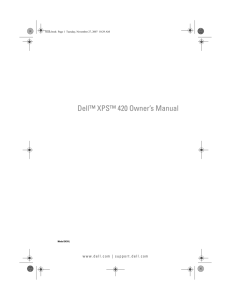 XPS 420 Owner's Manual