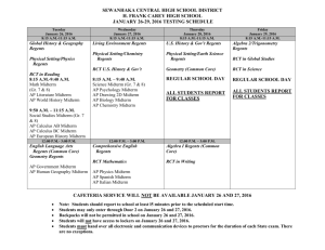 January 2016 Testing Schedule - Sewanhaka Central High School