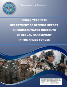 fiscal year 2013 department of defense report on substantiated