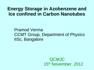 Energy Storage in Azobenzene and Ice confined in Carbon Nanotubes