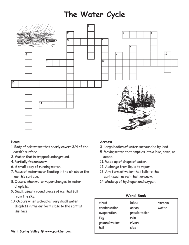 Water Cycle Crossword