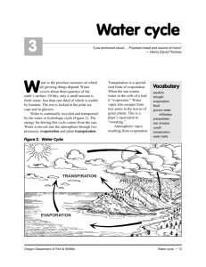 Water cycle 3 - Oregon Department of Fish and Wildlife