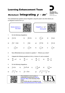 Integration by the power rule worksheet - Portal