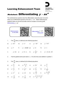 Differentiation using the power rule worksheet - Portal