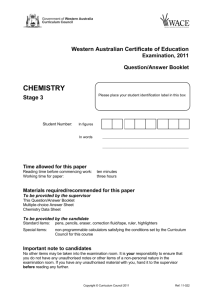 chemistry - School Curriculum and Standards Authority