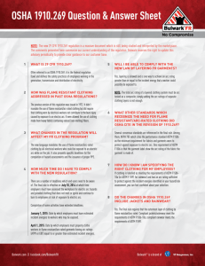 OSHA 1910.269 Question & Answer Sheet