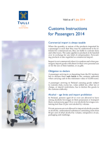 Customs Instructions for Passengers 2014