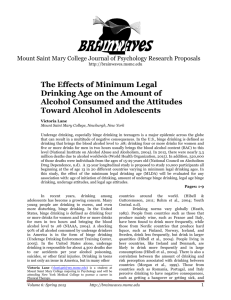 The Effects of Minimum Legal Drinking Age on the