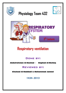 Physiology Team 432 Respiratory ventilation