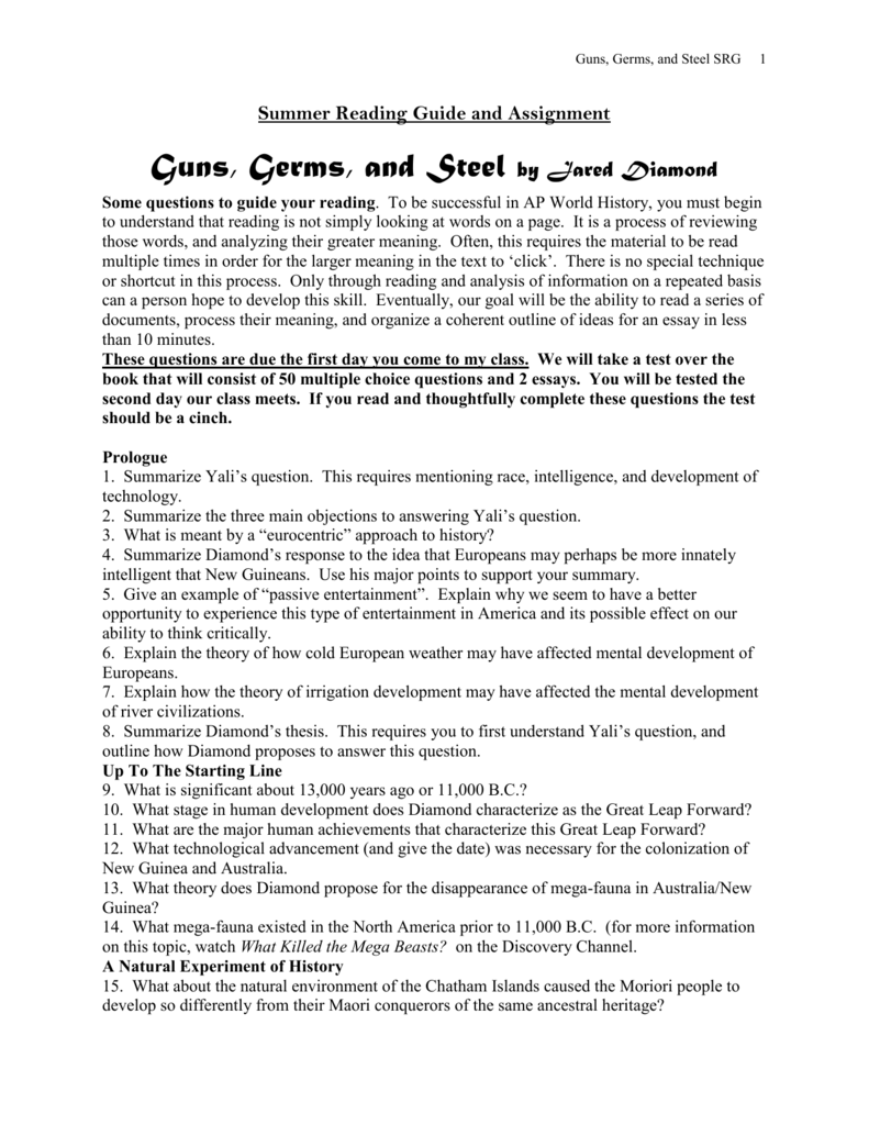 guns germs and steel chapter 10 summary