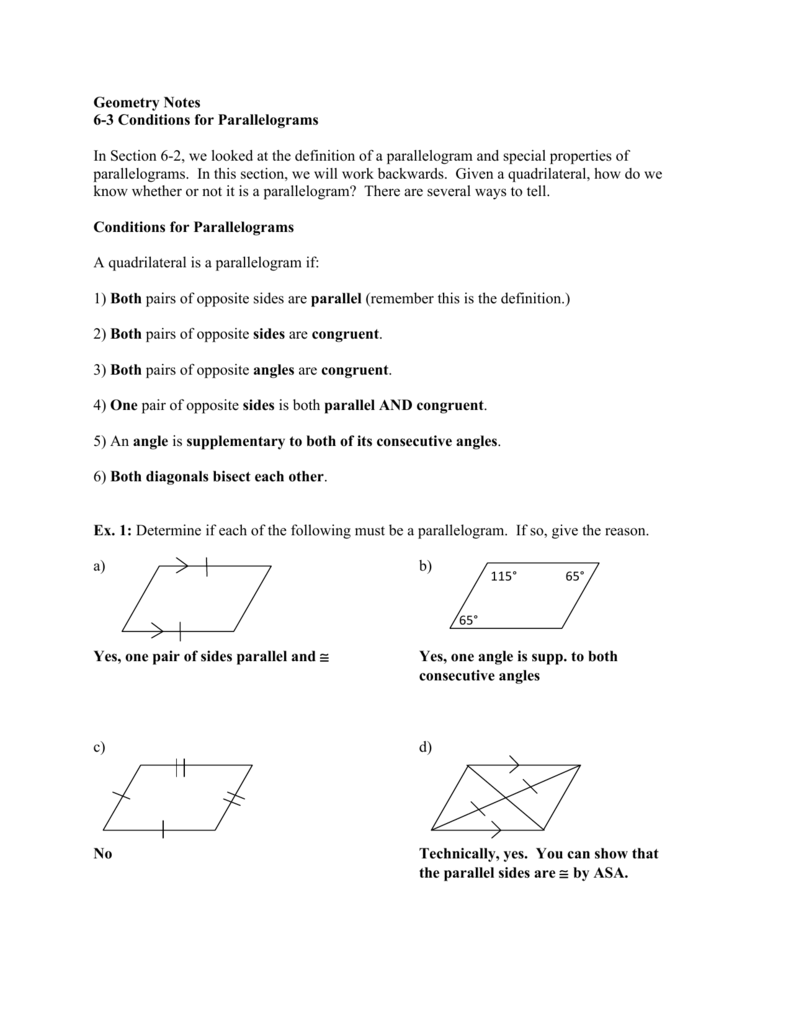 properties of parallelograms common core geometry homework answers