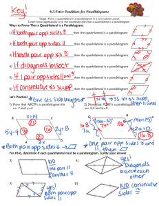 6.3Notes: Conditions for Parallelograms