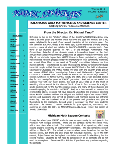 2012 Winter Newsletter - Kalamazoo Area Mathematics and Science