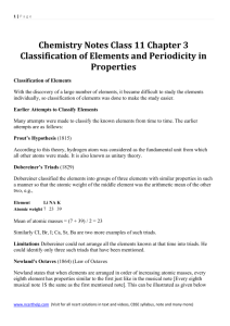 Chemistry Notes Class 11 Chapter 3 Classification of Elements and