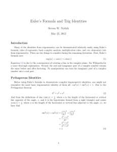 Euler's Formula and Trig Identities