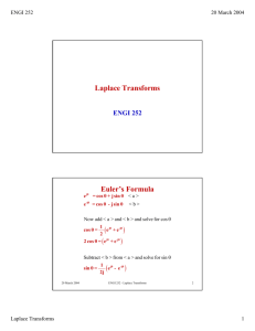 Laplace Transforms Euler's Formula