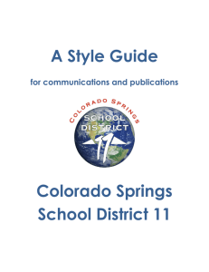 2012 Style Guide - Colorado Springs School District 11