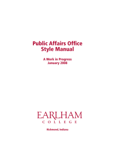 Style Manual - Earlham College