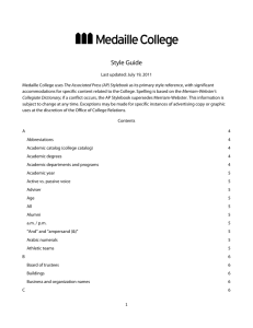 Medaille College Style Guide
