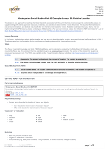 Kindergarten Social Studies Unit 02 Exemplar Lesson 01