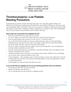 Thrombocytopenia—Low Platelets Bleeding Precautions