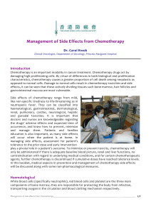 Management of Side Effects from Chemotherapy