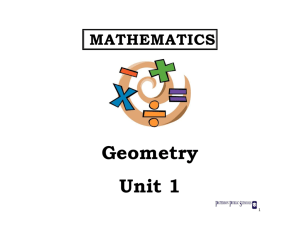 Geometry Unit 1 - Paterson Public Schools