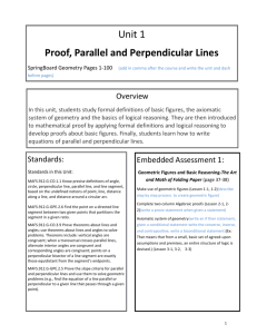 Unit 1 Proof, Parallel and Perpendicular Lines