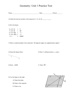 Geometry: Unit 1 Practice Test