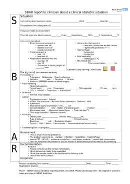 SBAR Clinical report on Maternity situation