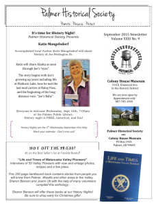 September 2015 Newsletter - Palmer Historical Society