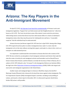 Arizona: The Key Players in the Anti