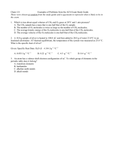 Chem 121 Examples of Problems from the ACS Exam Study Guide