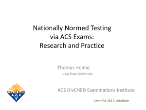 ACS Examinations Institute: A look back as we look forward