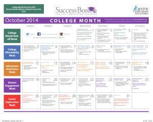 October 2014 COLLEGE MONTH