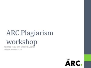 ARC Plagiarism workshop
