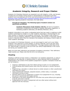 Academic Integrity - UC Berkeley Extension