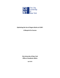 Optimizing the Use of Degree Works at CUNY: A Blueprint