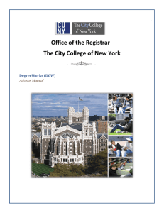 DegreeWorks Advisor Manual - The City College of New York