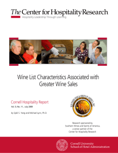 Wine List Characteristics Associated with Greater Wine Sales