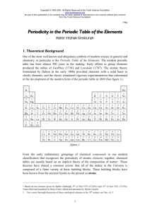 Periodicity in the Periodic Table of the Elements
