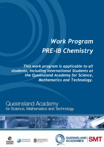Pre-IB - Queensland Academy for Science Mathematics and