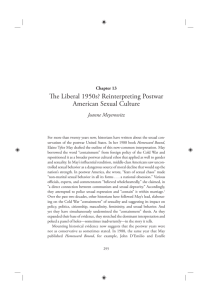 The Liberal 1950s? Reinterpreting Postwar American Sexual Culture