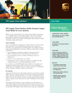 Cisco Systems - UPS Supply Chain Solutions