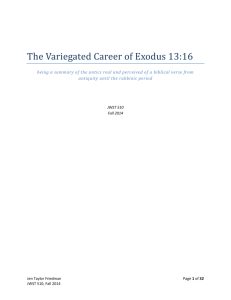 The Variegated Career of Exodus 13:16, being a summary of the